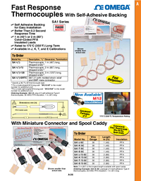 Thumbnail of document Data Sheet - SA1-K Self-Adhesive Polyimide Fast Responses Surface Thermocouples